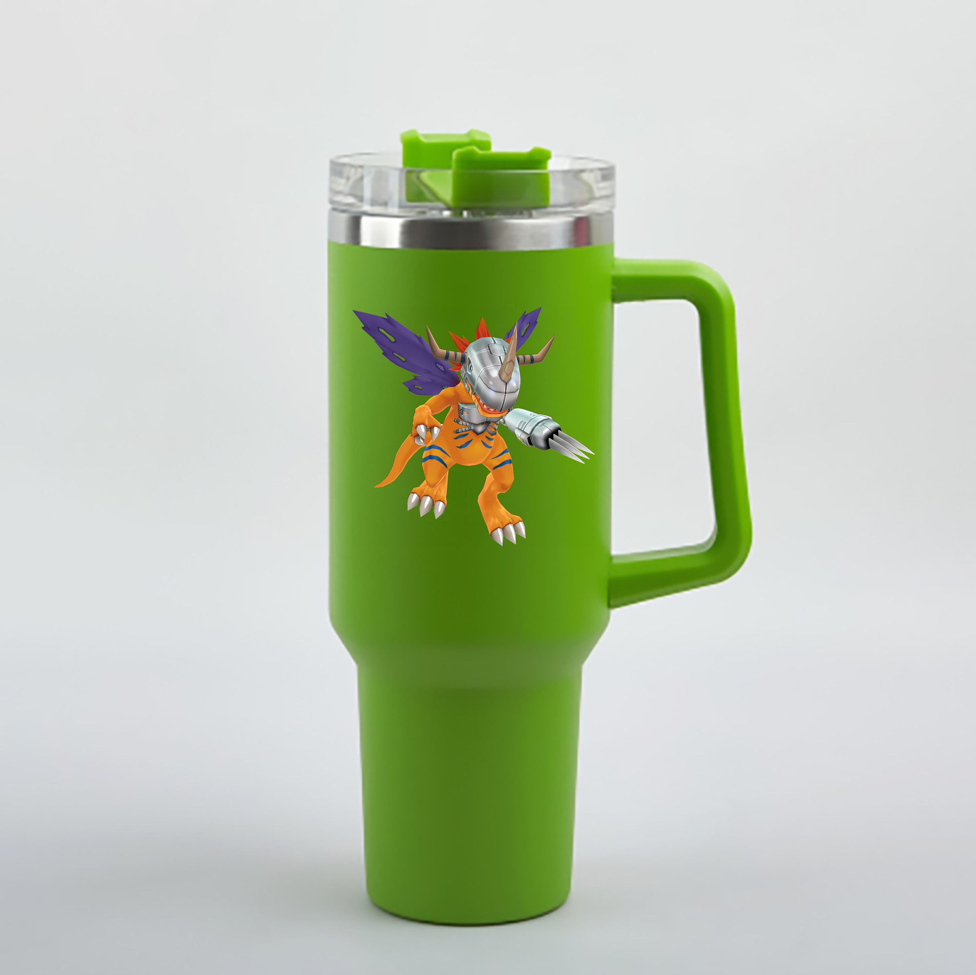 （画像用） Digimon デジタルモンスター/デジモン 1200mL車用タンブラー - クリスタルステッカー（プラスチックストロー付き）